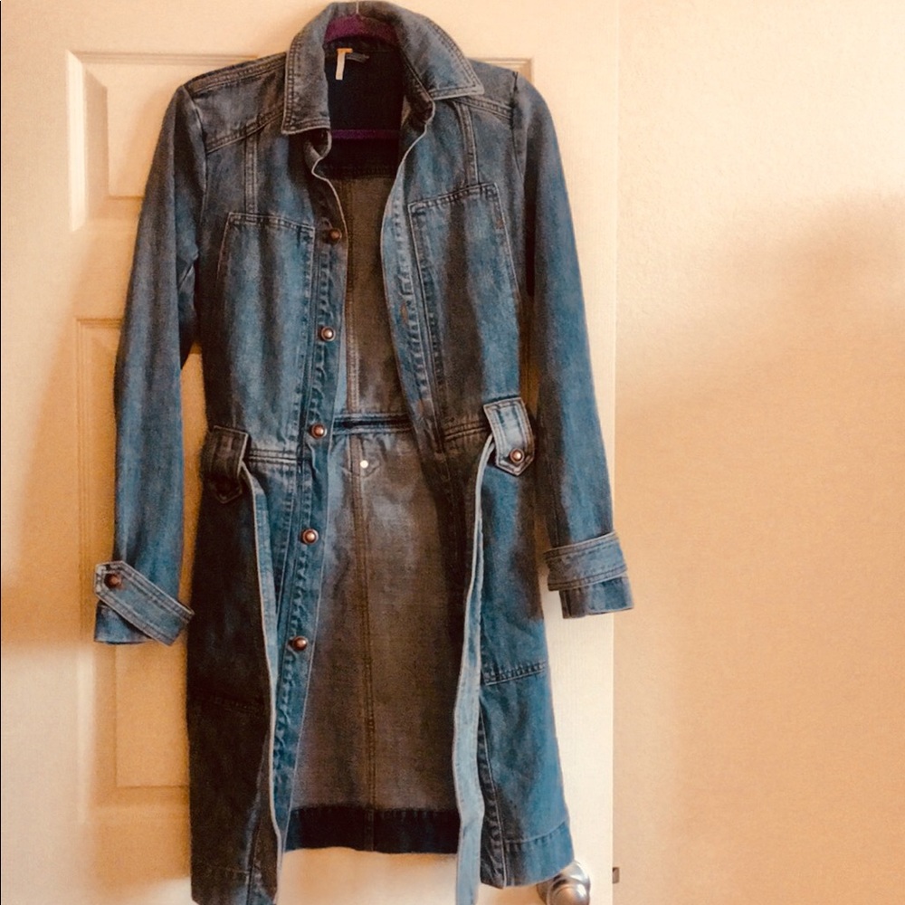 Denim trench coat by free people